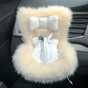 NEW Labubu 17cm keychain cute doll seats - beige